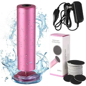 Dermave Electric Foot Callus Remover, Electric Foot Callus Remover, Callus Remover for Feet - Foot Filer with 60pcs Sanding Discs for Dead Cracked Skin, Men/Women (Pink)