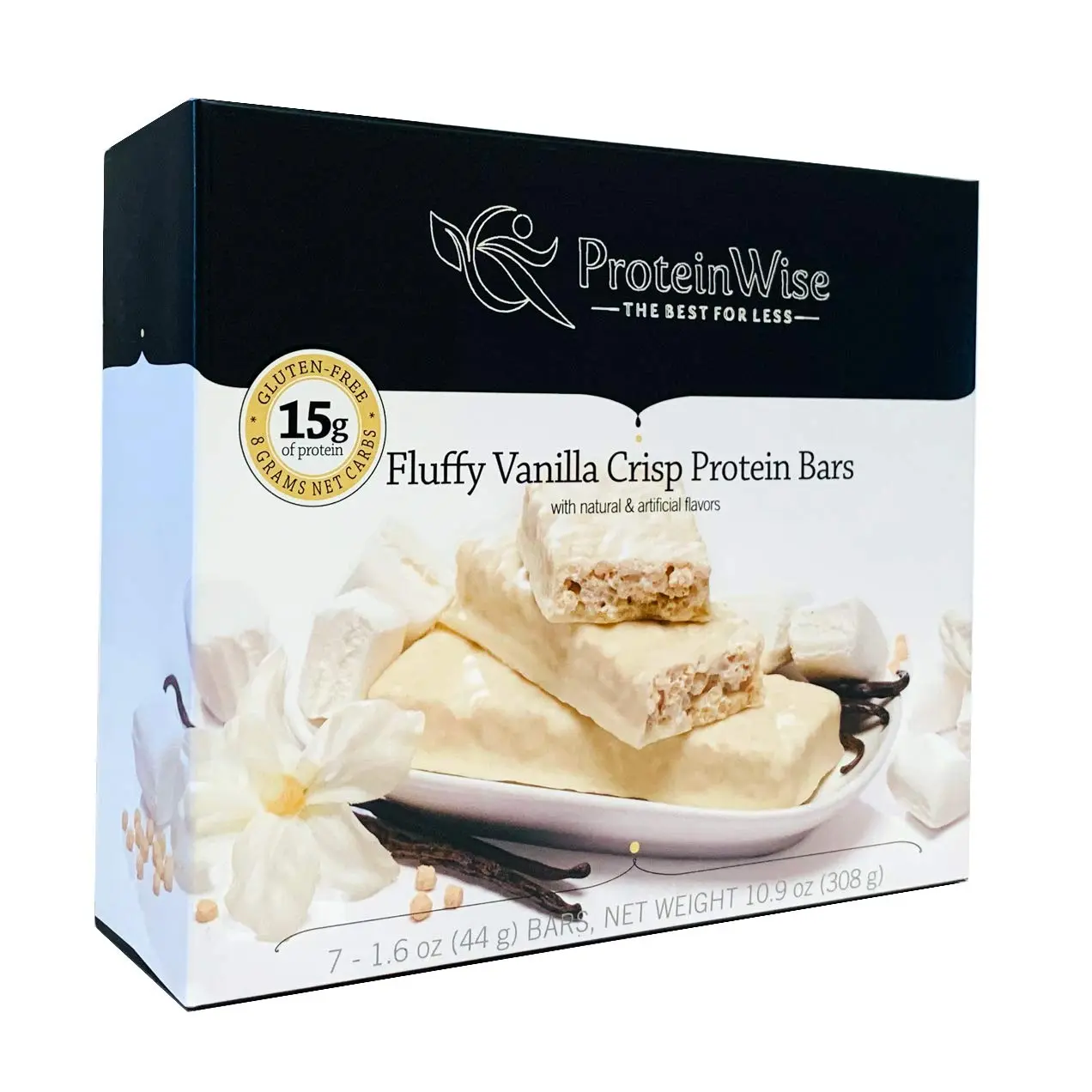 Delicious Low-Calorie Protein Bar - Fluffy Vanilla, Protein, Gluten-Free, Low Carb, Diet Snack!