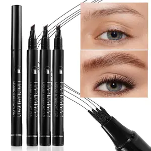 HANDAIYAN 4-Fork Microblading Eyebrow Pen - Waterproof, Long Lasting Tattoo Brow Pen, Natural Hair-Like Strokes, Smudge-Proof