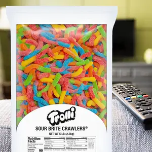 Trolli Sour Brite Crawlers Candy, Gummy Worms Sour Candy, 5 Pound Bulk Bag
