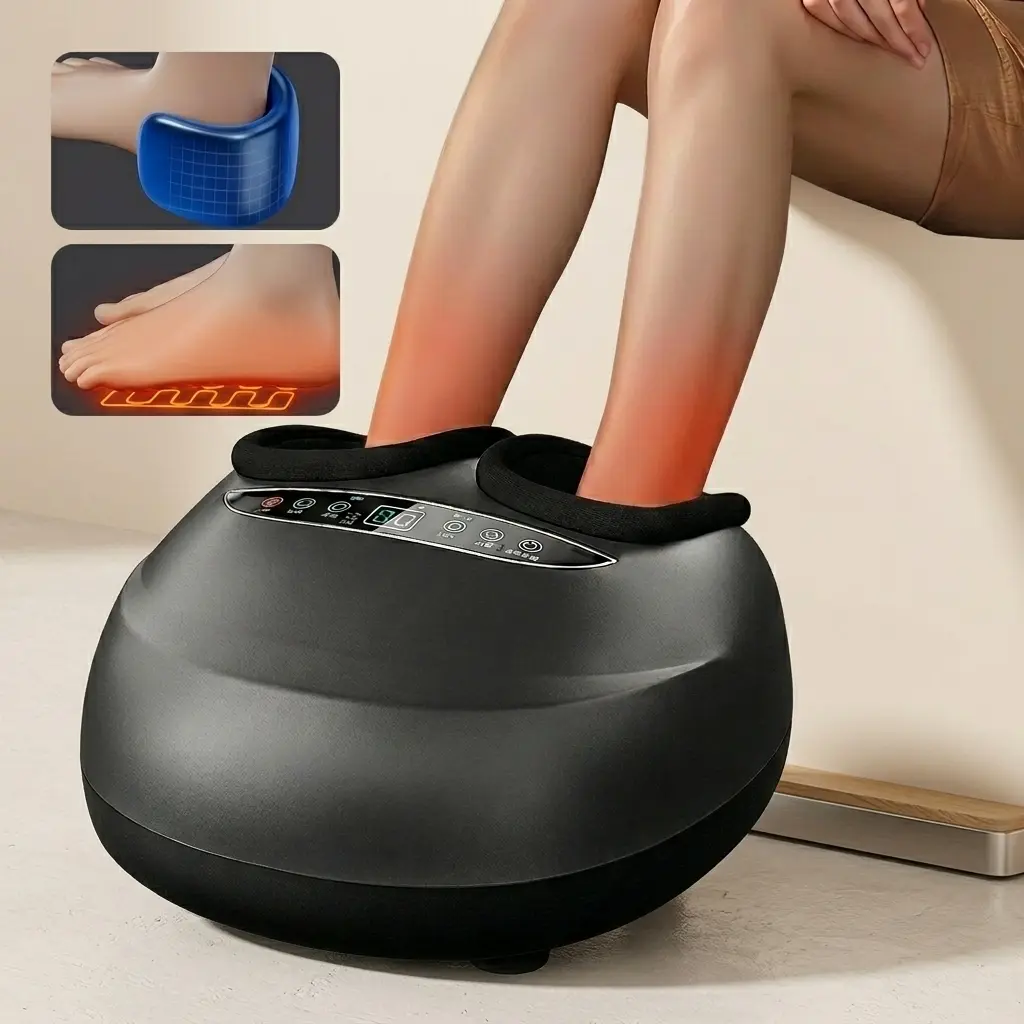 Electric Foot Massager with Remote, Full Wrap Shiatsu Massage & Heat Therapy, Adjustable Intensity Levels, Perfect for Tired Feet & Muscle Pain Relief at Home