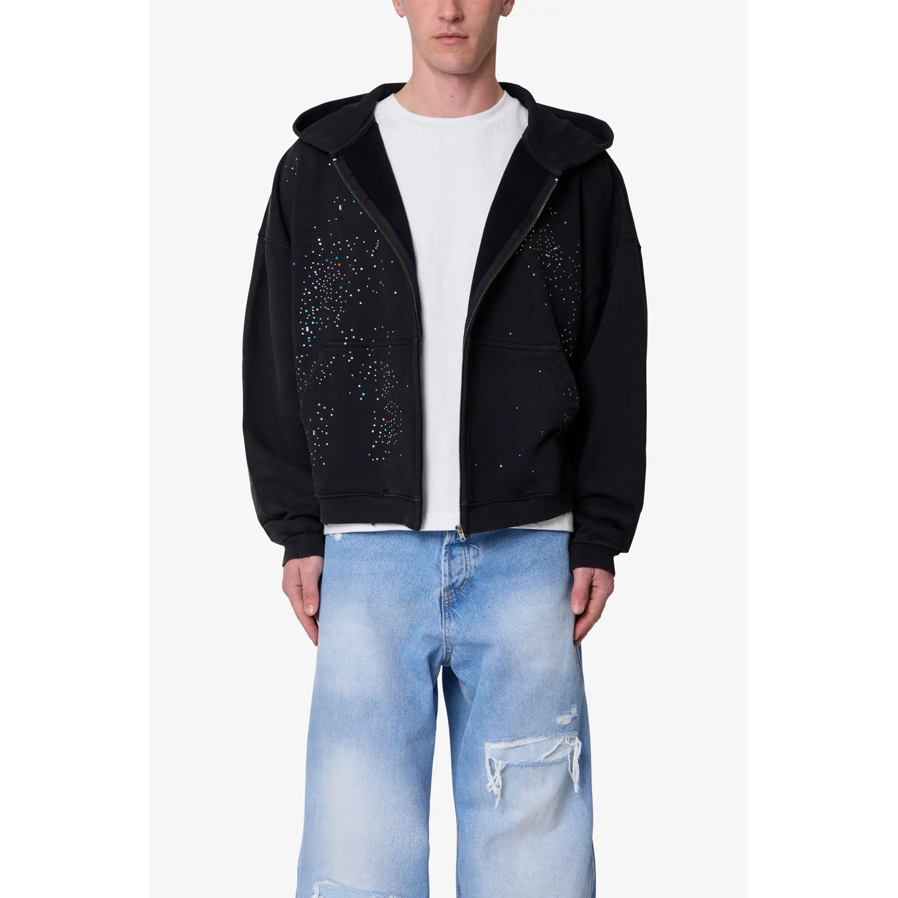 mnml Crystal Hoodie - Washed Black