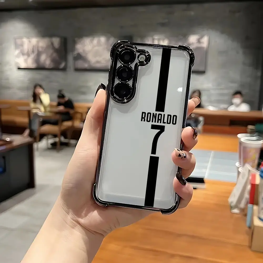 The Legendary Superstar CR7 Phone Case Is Compatible with for samsung for galaxy S25, S24, S23, S22, S21 FE Ultra Plus, Featuring a Transparent Soft Back Cover That Is Drop-Resistant for Both 4G And 5G.
