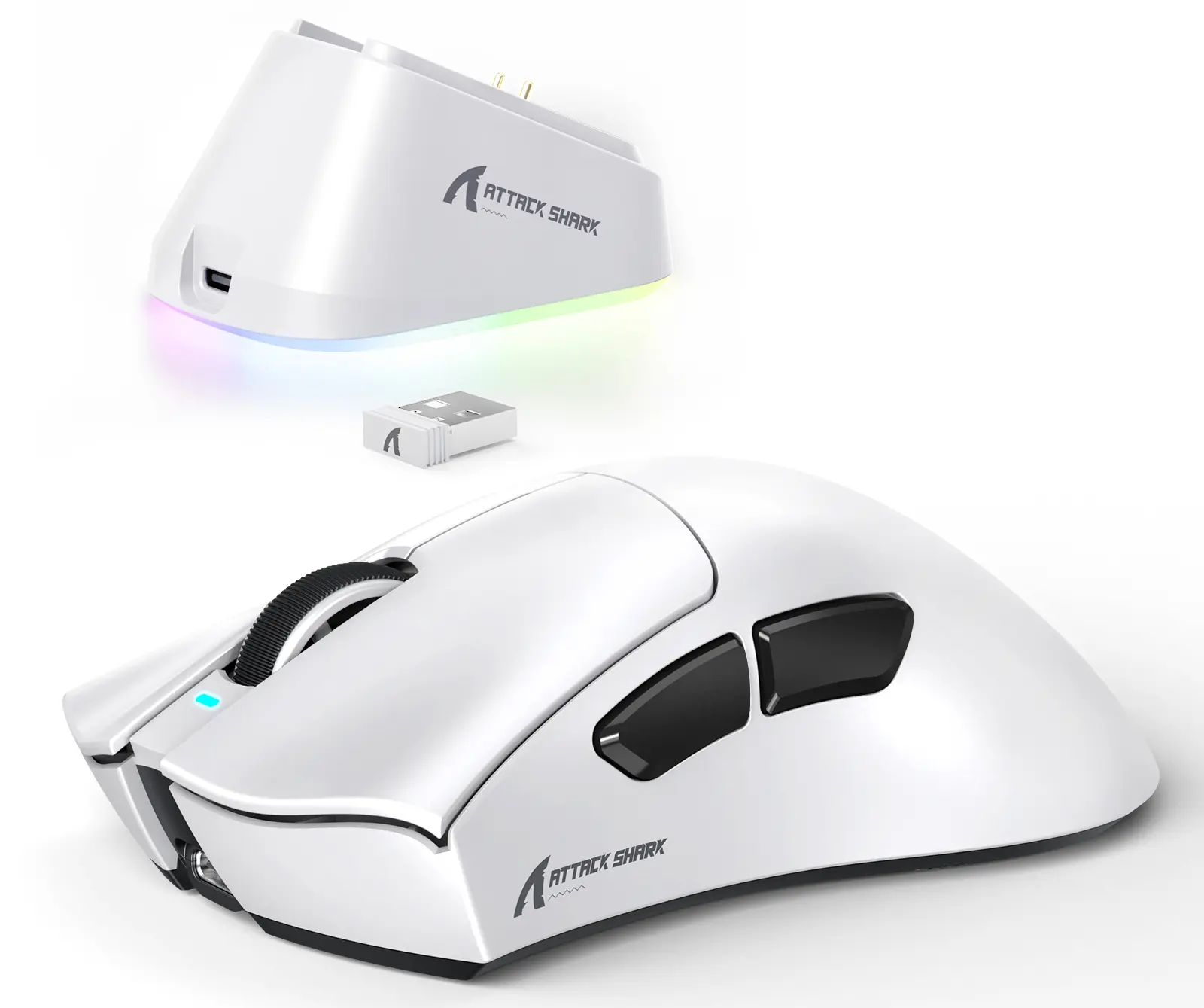 ATTACK SHARK V3 PRO Wireless Esports Gaming Mouse with Magnetic Charging Dock:62g Lightweight-1K Polling-25K DPI-PAW3311 Sensor,tri-mode Wired/BT/2.4Ghz Programmable,BK52820 IC for PC Mac Laptop Gamer Mouse Customizable Settings Dpi Precision