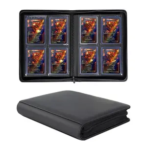 Advanced 3x4 Trading Card Binder, 4 Pockets Pokemon Cards Holder, Side Load Sports Card Album, Collectible Card Book, Zipper Collection Folder, Trading Card Organizer, Trading Card Storage
