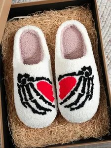 Halloween Themed Embroidered Slippers, Casual Soft Comfortable Home Slippers, Fashionable Home Slippers for Indoor & Outdoor Wear, Walking Shoes, Footwear