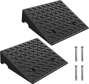 Heavy-Duty Portable Ramps 2pcs Non-Slip 12.5cm Height Durable Plastic for Cars Motorcycles Wheelchairs Pets Easy Loading Unloading Sturdy Design Car Wheelchair Ramp