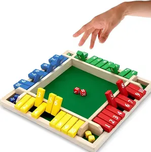 Shut the Box Game for 2-4 Players Math Game with 8 Dices Educational Toy for Kids and Adults Fun Versatile Play