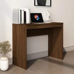 vidaXL Desk Brown Oak Engineered Wood vidaXL Desk Brown Oak Engineered Wood