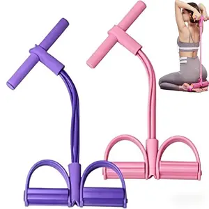 6-Tube Elastic Yoga Pedal Puller Resistance Band Trainer, Exercise Equipment for Home Workout Gear, Full-Body Abdominal & Sit-Up Training