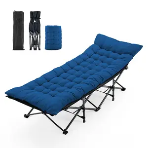 Folding Camping Cot with Mattress, Heavy Duty Sleeping Bed with 500lb Capacity & 25mm Steel Frame, Portable Travel Cot with Carry Bag for Outdoor, Guest Use