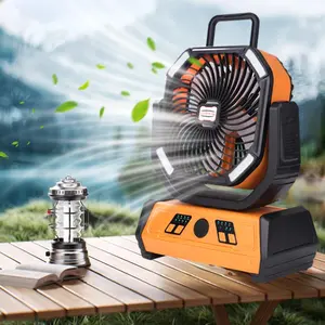 Portable Camping Fan, USB Rechargeable Fan with Light, Multifunctional Outdoor Cooling Fan for Camping, Hiking, Fishing, Camping Travel Essentials