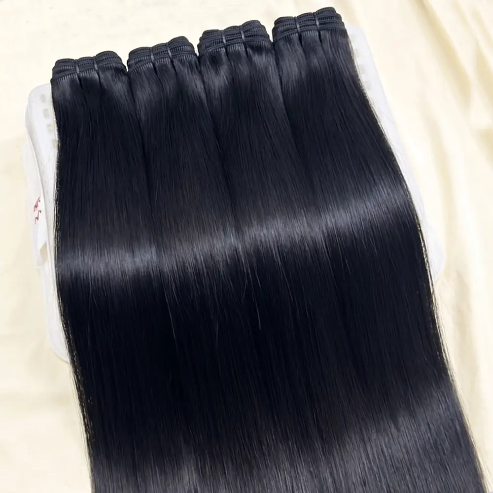 LUCKOCKOS Vietnamese Bone Straight Human Hair Bundles Brazilian 30 40 Inches 100% Unprocessed Virgin Hair Weave Bundle Double Weft Raw Human Hair 1/3/4 PCS Hair Extensions Bundles 16 18 20 22 24 26 28 30 inches