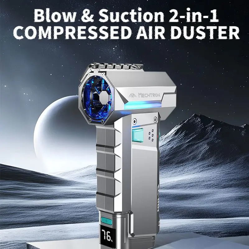 MECHTRON AI Dual-Speed High-Speed Air Blower & Dust Collector Kit - Lightweight Portable, Wireless Handheld Blower for Workshop, Electronics (Bare Tool - Battery Not Included), Lightweight Portable Blower
