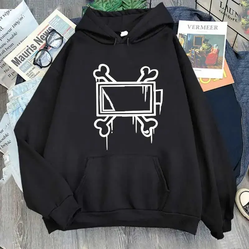 Men's Classic Pullover Hoodie - Unisex 100% Cotton Fleece Sweatshirts, Murder Drones Print, Round Neck, Casual Leisure Wear Clothes, Autumn Winter Tops, Various Sizes