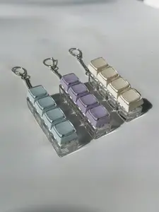 1pc Transparent Mechanical Keyboard , Four Key Slots, Crisp Actuation Sound, Transparent Base, Minimalist Style  Modern Style Click Keyboard Stylish Keychain