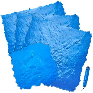 VEVOR Concrete Stamps Mat,  36 x 36 in & 18 x 18 in, 4 pcs Concrete Texturing Skin Polyurethane Stamp Stone Tile Texture Mat, Slate floor Imprint Seamless Stamp Concrete Molds for Outdoor Decorative