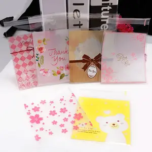 50pcs Self-Adhesive Opp Packaging Bags, 10x13cm Candy Cake Bow Elements, Biscuit Jewelry Gift Bags, Perfect for Parties and Events