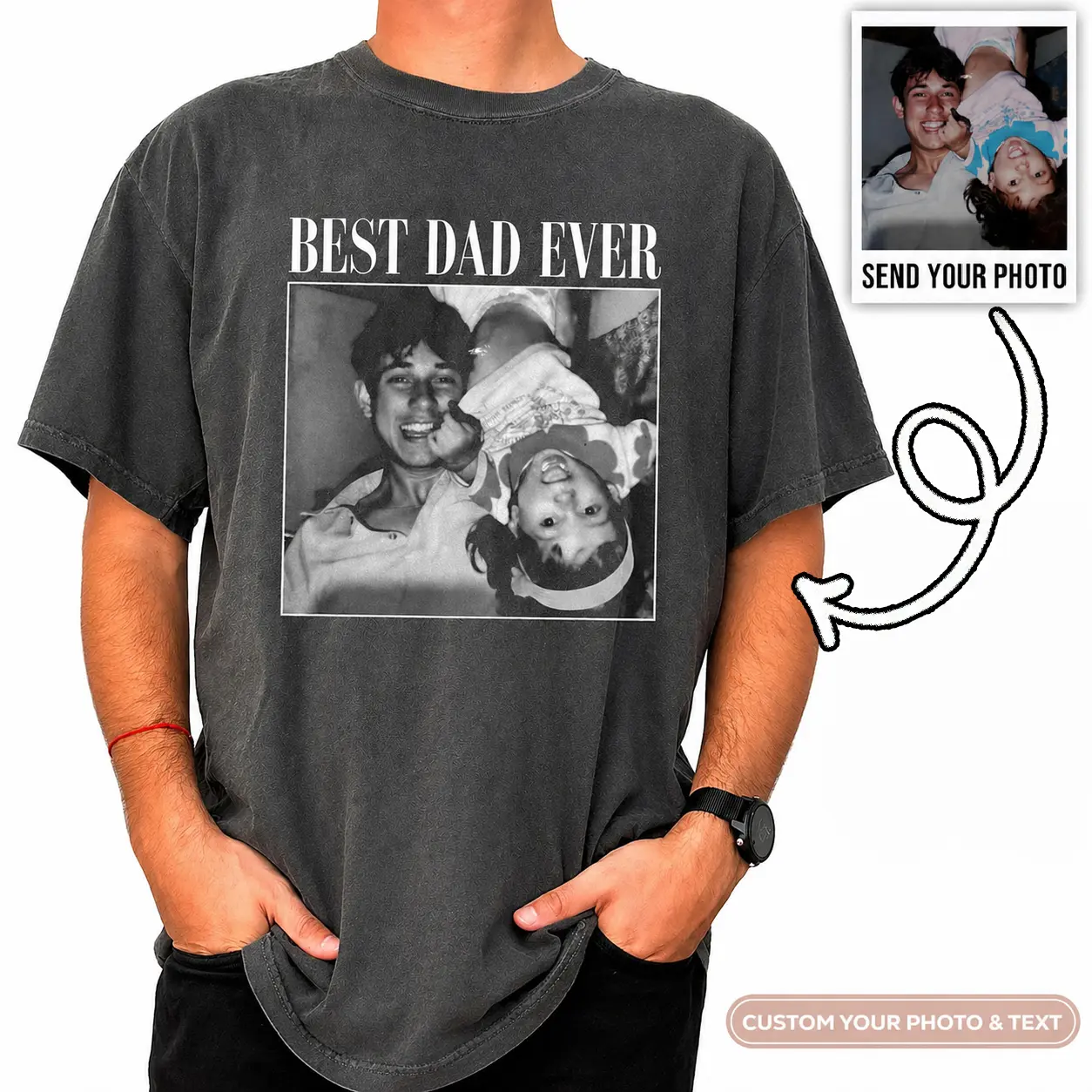 Custom Photo Dad Shirt, Personalised Comfort Colors Dad Shirt, Dad Picture Tshirt , Christmas Gift for Dad, Dad Tee, Dad Gift, Grandpa Gift