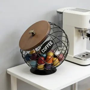 1PC Coffee Capsule Storage Basket, Iron Art Material, Household Storage Rack for Snacks & Candies, Desktop Display Rack for Coffee Shop Bar Counters