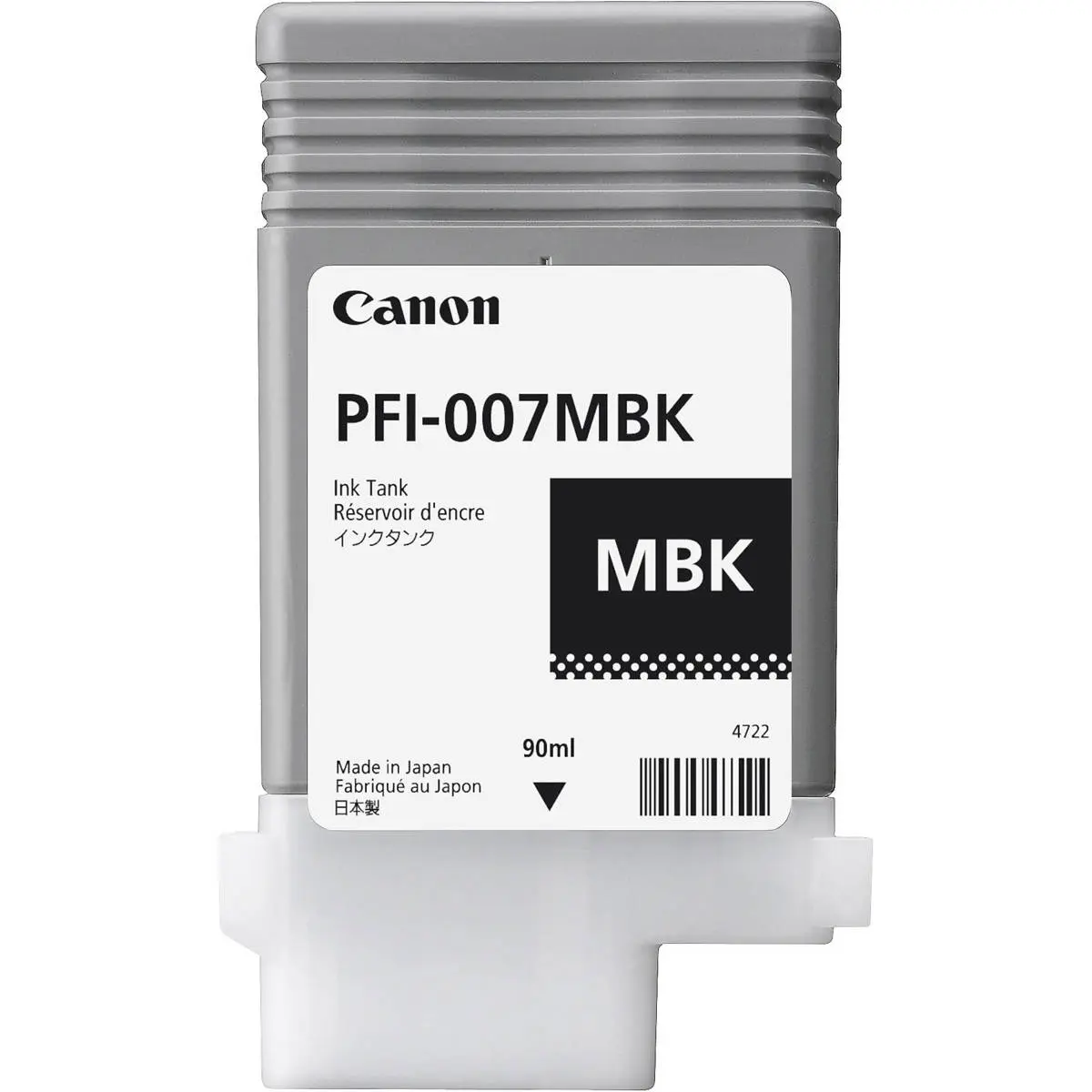 Canon PFI-007 90ml Pigment Ink Tank for imagePROGRAF iPF670E Printer, Matte Black