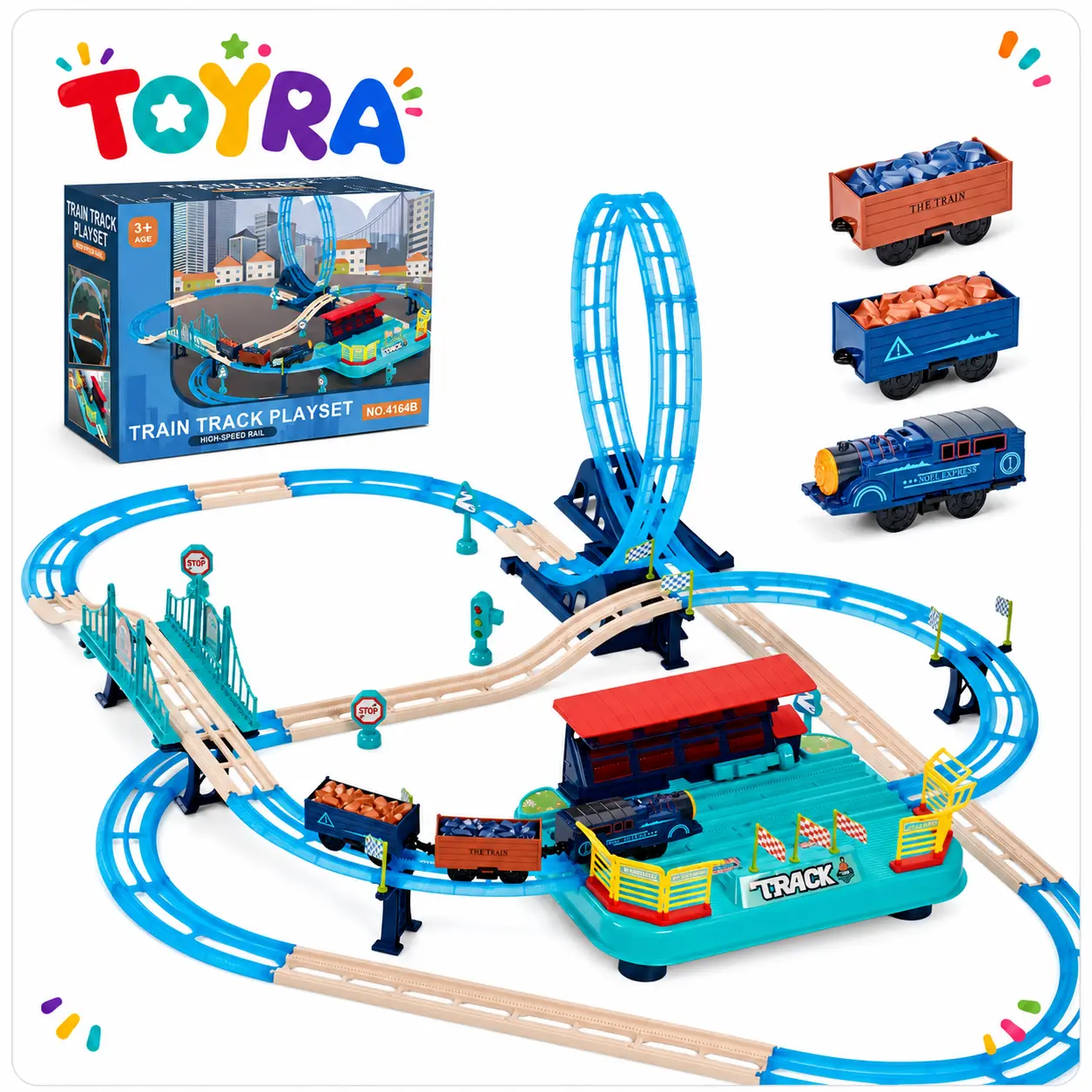 Model Train Toy Set with Tracks, Cars & Accessories – Perfect for Enthusiasts, Imaginative Play & Creativity For Ages 3+