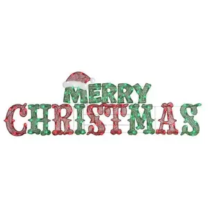 Gemmy 9070716 19 in. Flat-Tastic Merry Christmas Yard Decor