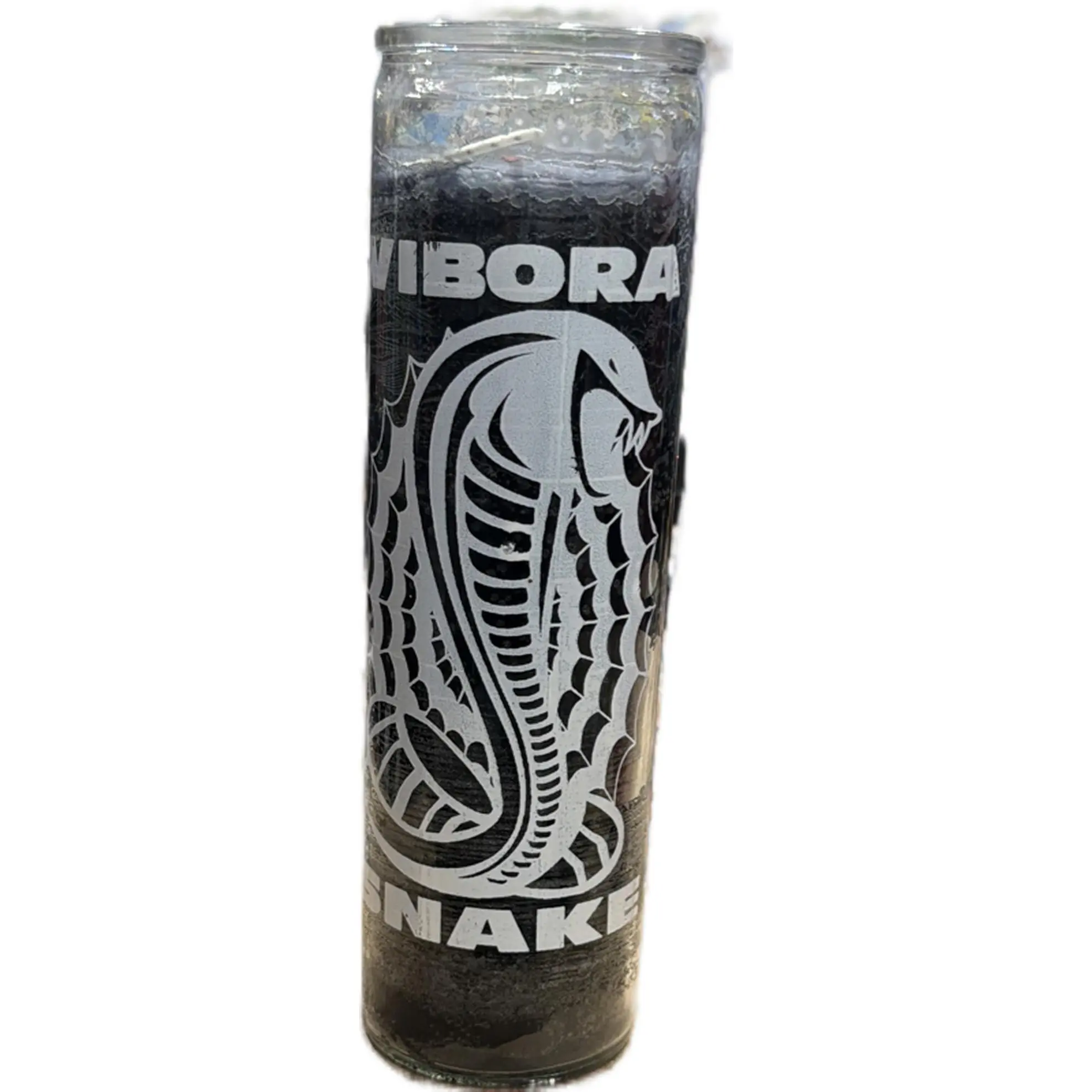 Vibora Snake Candle for Protection Black to Ward Off Enemies with Symbolic Design