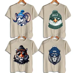Spirit Animal Football Graphic T-Shirt – Vintage City Sports Tee, Sand Cotton, Game Day Hometown Football Shirt, Unisex Casual Top for Fans & Players