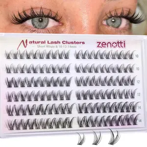 Natural Lash Clusters Wispy Eyelash Clusters Short Manga Cluster Eyelash Extensions 10-12-14MM C-Curly Fairy Individual Lashes Cluster Bunny Lash Extensions 120PCS
