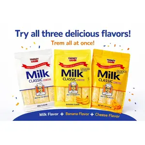 Milk Rice Snack Variety Pack – 3 Flavors (Milk, Banana & Cheese), Non-Fried Crispy Korean Rice Snack, Individually Wrapped Kids School Snack, Melt-in-the-Mouth Rice Crackers