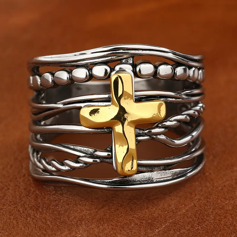 Bohemian retro ring, elegant cross design,accessories adults, funky unique accessories ,promise rings for gf, engagement rings, boyfriend gift ,4th of july accessories, Suitable for parties, festivals, gifting, and daily wear