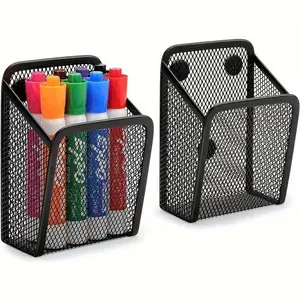 Magnetic Mesh Stainless Steel Pen Holder, Pencil Holder, Stylish Office or Home Accessory, Desk Accessories, Modern Design, Durable and Functional, Perfect for Desk Organization