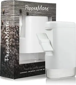 The famous & best Pepper Grinder with lifetime warranty. The PepperMate Manual Pepper Mill Ceramic Grinder for pepper, salt and seasonings.