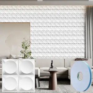 FLOLEOPA PVC Plastic 3D Wall Panels, Waterproof and Fire-Resistant, 11.8x11.8 inches, Approx. 1mm Thickness. Ideal for Living Rooms, Bedrooms, Hotels, Offices, Game Rooms, and TV Feature Walls. Modern Home Decor Vinyl. Includes Installation Accessories.