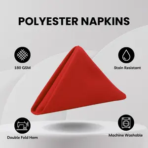 20 inch Polyester Cloth Napkins Red (Pack of 10)
