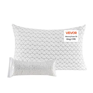 VEVOR Bed Pillow for Sleeping, Summervibes,Summervibes, Queen Size Luxury Quality Hotel Pillow with Memory Foam Fill, Supportive & Adjustable, Includes Natural Firber Pillowcase, Bedding for Back, Stomach and Side Sleepers