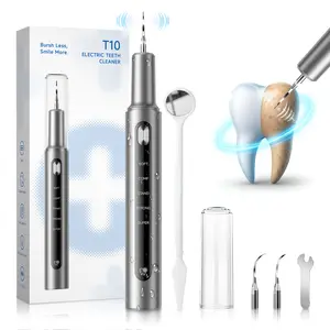 Plaque Remover for Teeth, Ultrasonic Cleaner with 5 Modes & LED Light & UV Sterilization Portable Teeth Cleaning Kit for Tartar and Stains, IPX6 Waterproof Multifunctional Tooth Scraper Plaque Tartar Remover for Women and Men with Dental Tools Accessories