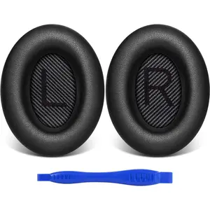 Ear Pads for Bose Quiet Comfort 35 Soft Protein Leather Replacement Earpads Ear Cushions Ear Pad for Bose QC 35/25 / 15 QC2 / Ae2 / Ae2i / Ae2W / Sound Link/Sound True (Black)