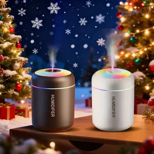 Portable mini humidifier: ultra quiet, with color LED lights and 2-speed spray - ideal for bedroom/office/car, Christmas gift