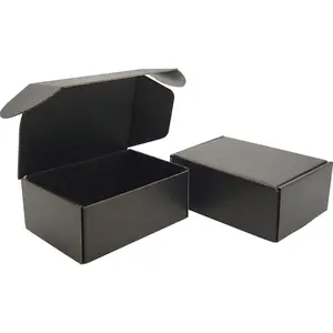 6x4x2 Inches Small Shipping Boxes Set of 50 - Black Corrugated Cardboard Mailer Boxes for Shipping Packaging Mailing Products