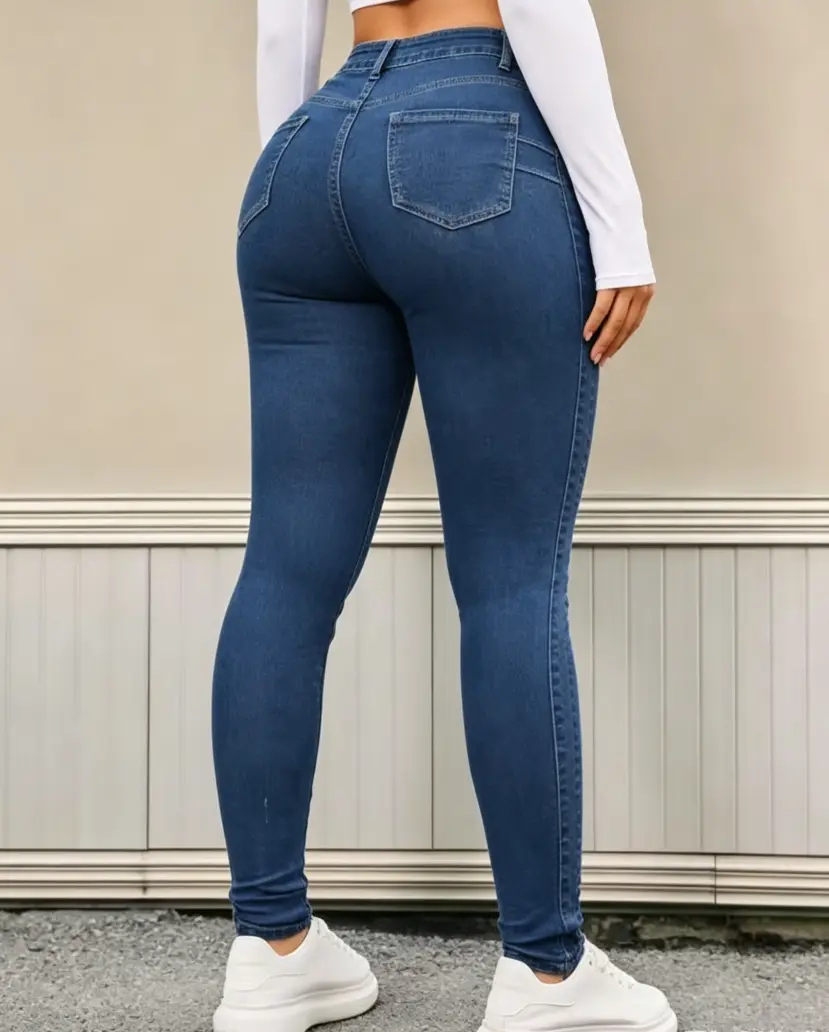 Stretchy Jeans for Women High Waist Jeggings Tummy Control Skinny Jeans Pull on Leggings with Pockets Trendy Casual