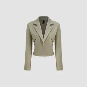 Cider [size 2-10] Collar Solid Belted Blazer