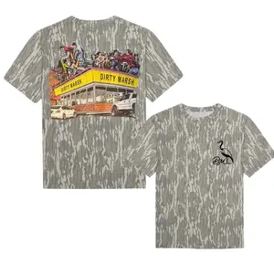 Waffle Home Tee Dirty Marsh Outfitters Backshore Bottomland Mossy Oak Camouflage Tee - Soft Stretch Cotton Breathable, Men's Casual Streetwear Shirt