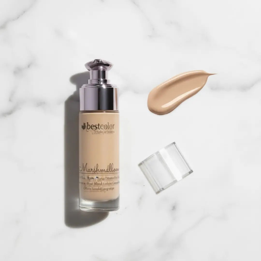 Best Color Fluid Matte Foundation, Buildable Coverage for a Radiant Finish, Enriched with Olive Oil & Oat, Vegan Cosmetic - Marshmallow, Lightweight, Makeup, Smooth