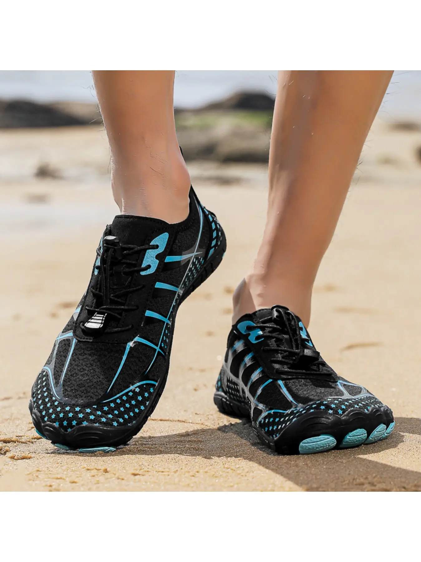 Men's Outdoor Wading Canyoneering Shoes, Water Aqua Shoes, Mesh Breathable Quick-Drying, Non-Slip Wear-Resistant, Suitable for Beach, Outdoor, Water Sports and Casual Wear, Water Footwear