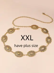 Women's Vintage Oval Pendant Body Chain Belt, Boho Style Waist Chain for Jeans Dresses Bikinis, All Seasons Accessory, Vintage Body Jewelry