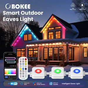 200FT Permanent Outdoor Lights, Smart RGBIC Eaves Lights, IP67, Work With Alexa, Google Assistant, Intelligent Rainbow Color Light, Suitable For Holidays, Christmas, Halloween Decorations,Daily Lighting, WiFi Wireless APP Voice Control With Remote Control