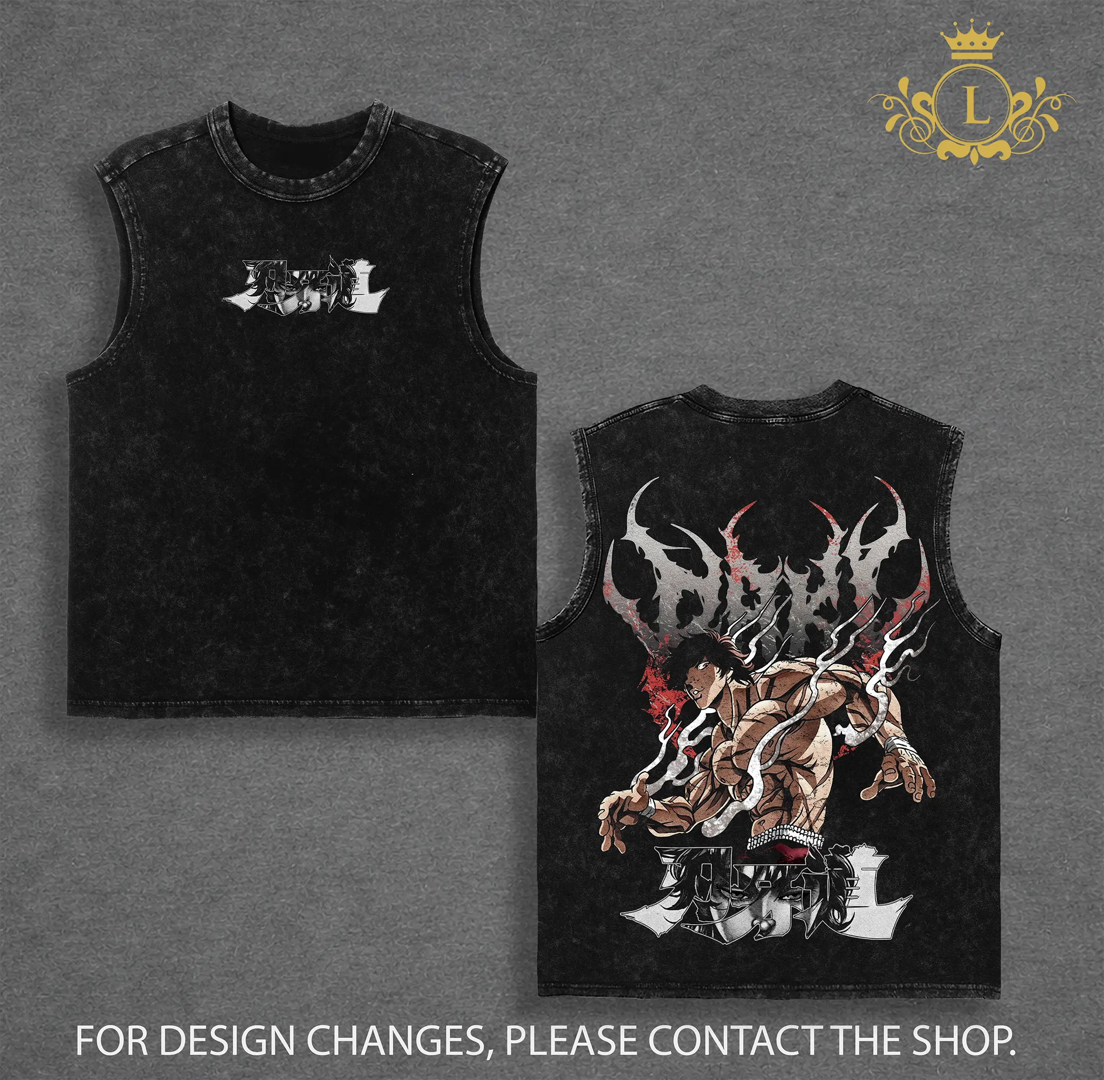 Baki Hanma Tank Top & Hoodie, Men’s Oversized Pump Cover Gym T-Shirt, Vintage Washed Workout Shirt, Pump Cover Tank Top, Muscle Tank, Sleeveless Gym Shirt, Aesthetic Anime Gym Streetwear