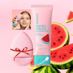 Watermelon Niacinamide Cleansing Foam Facial Wash, Gentle Facial Cleanser with Facial Puff, Facial Skin Care Product for Women & Men